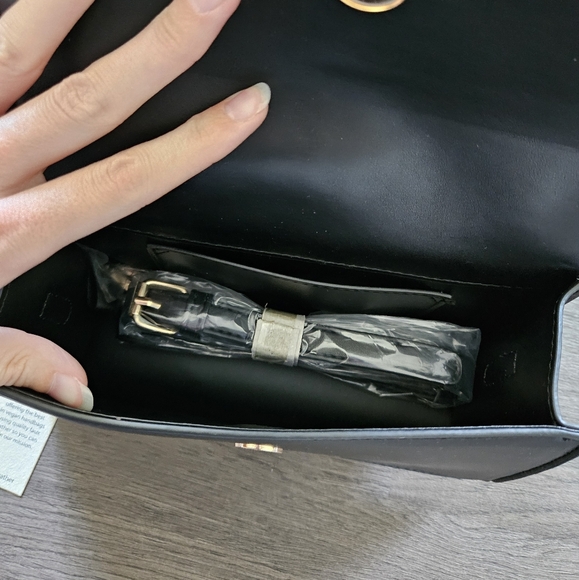 KAYLA + AVA Black Vegan Leather Miranda Mini Crossbody Bag Purse NWT - Picture 7 of 11